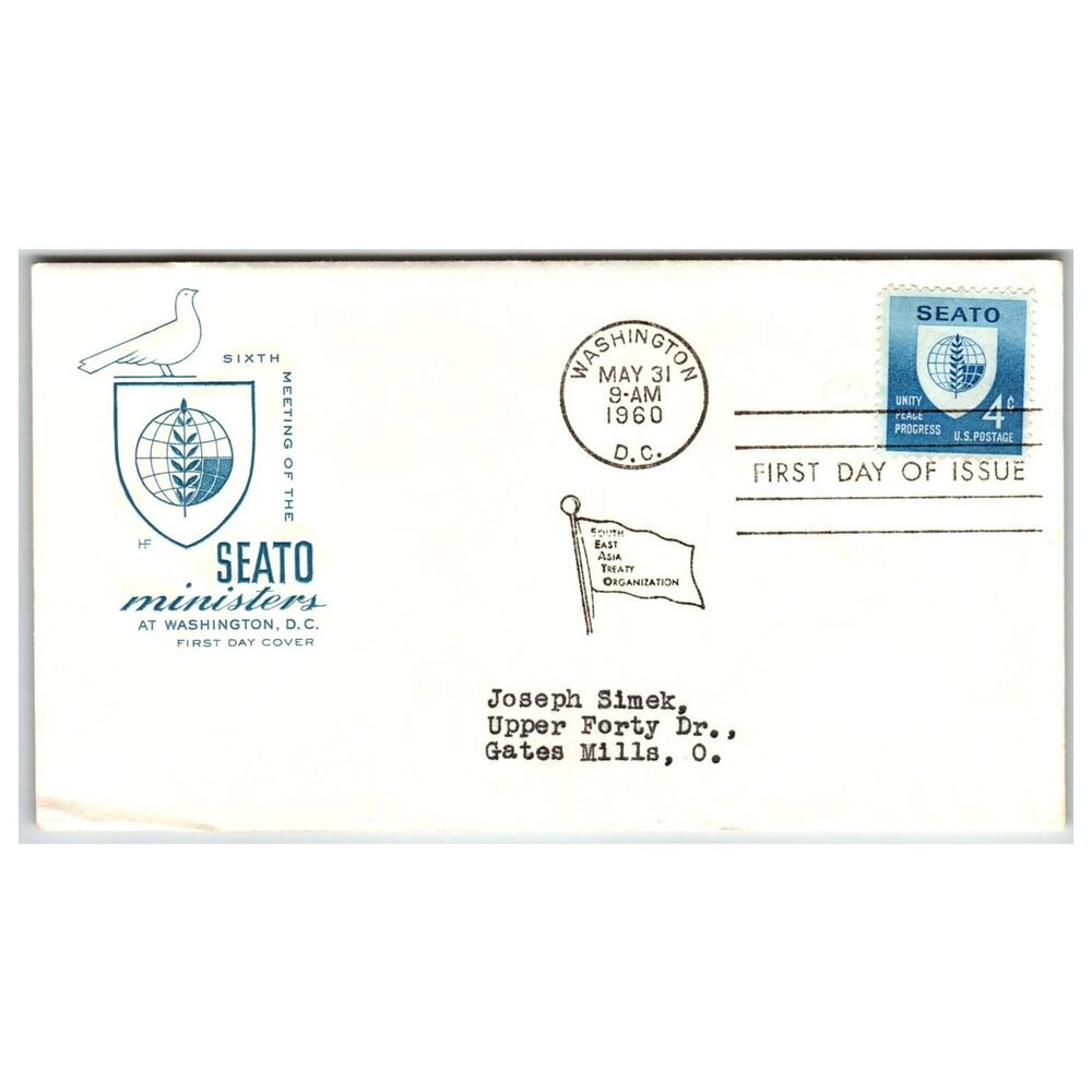 Scott #1159 1960 SEATO First Day Cover FDC Washington DC